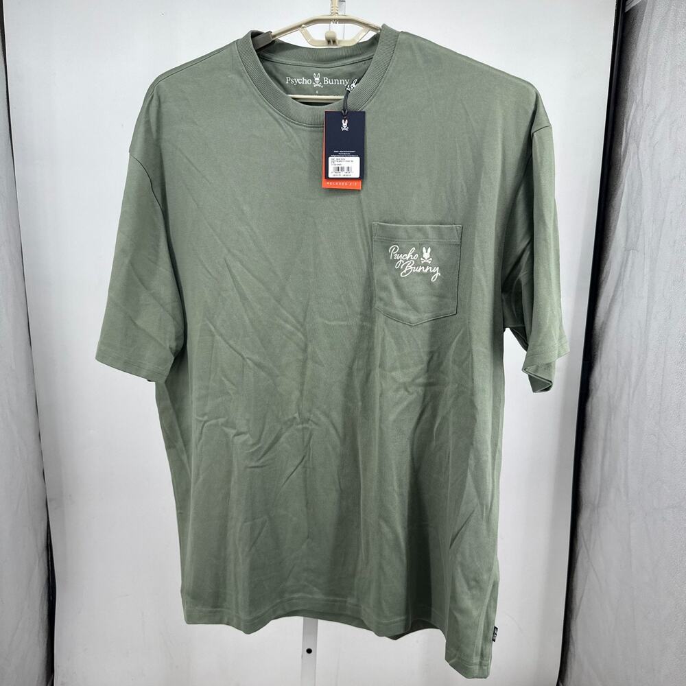 Psycho Bunny Desert Relaxed Fit Pocket Tee Mens XXL Sea Spray 100% Pima Cotton
